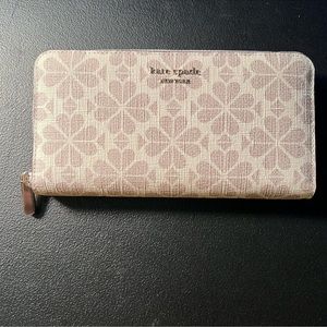 Spade Flower Coated Canvas Zip-around Continental Wallet